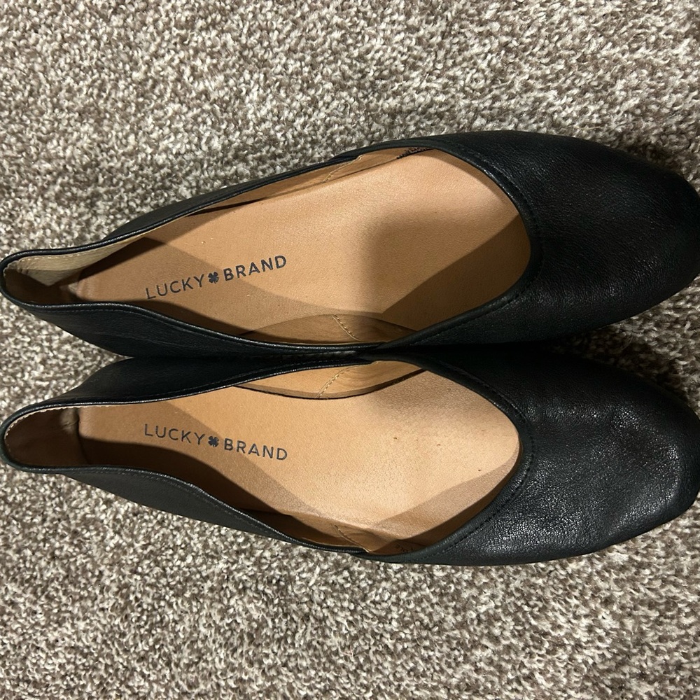 Lucky Brand Black Leather Flats